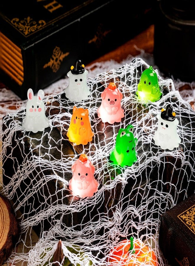 LHSYFBZ 36Pcs Halloween Mini Resin Figures, Glow in Dark Tiny Resin Set, Small Ghost Frog Buny Pig Figures for Halloween Party Favors Bag Fillers Garden Dollhouse Deco - Image 5